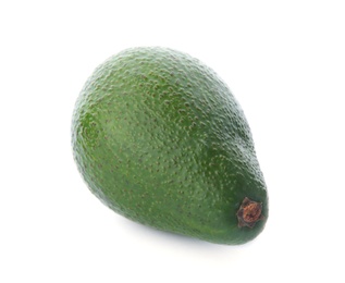 Photo of Ripe avocado on white background. Tropical fruit