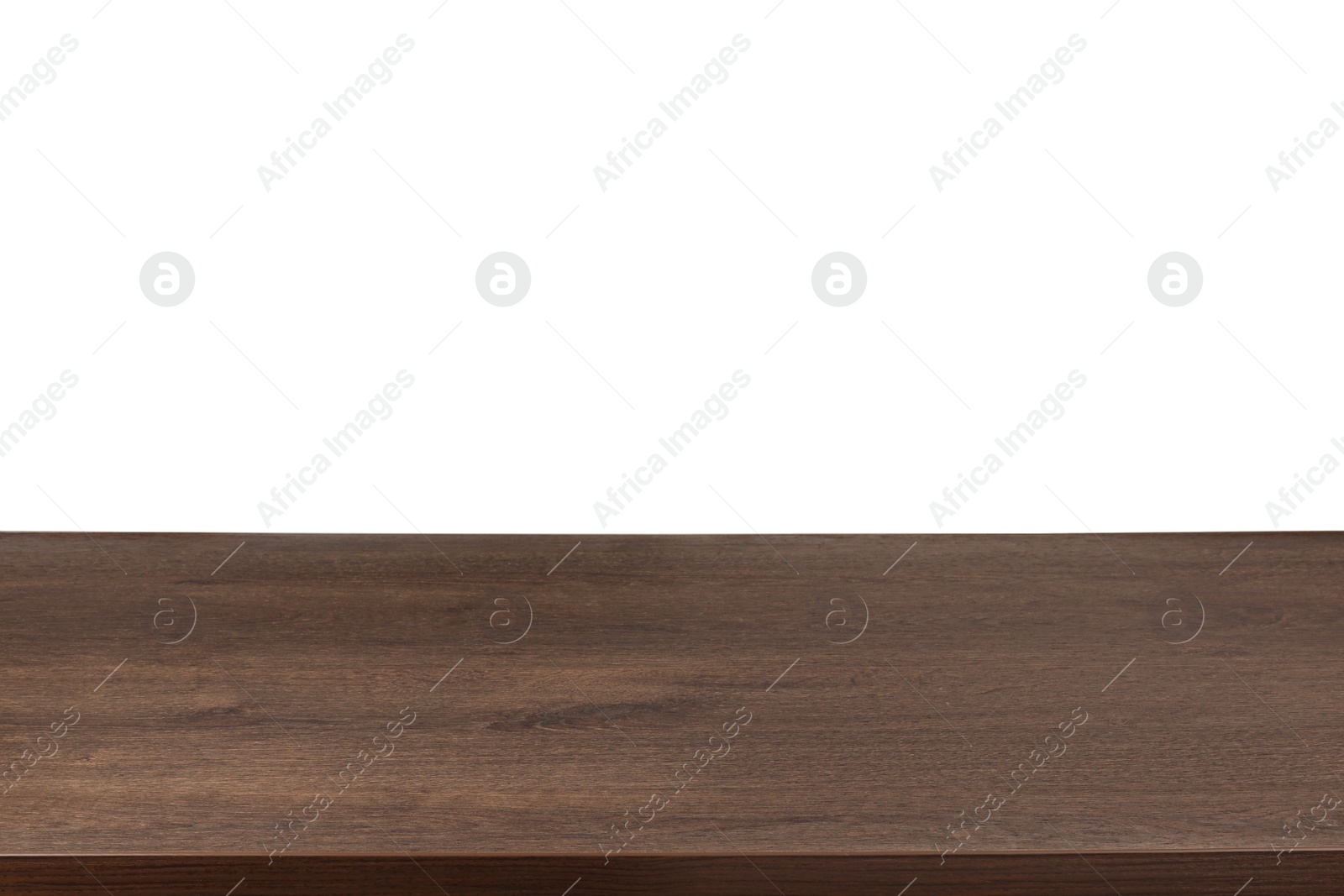 Photo of Empty brown wooden surface isolated on white