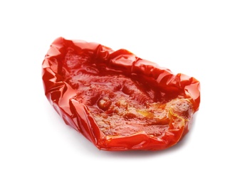 Photo of Tasty sun dried tomato on white background