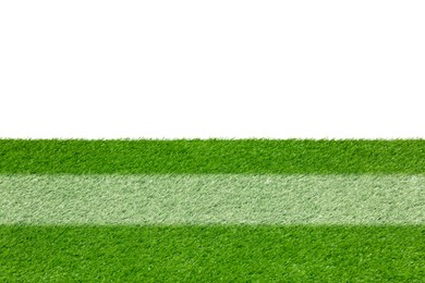 Image of Green grass with marking on white background