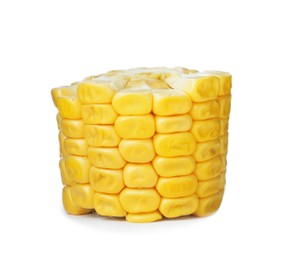 Small piece of corncob on white background