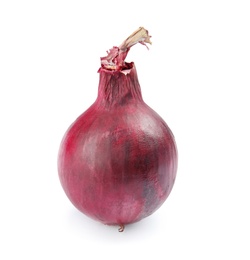 Ripe red onion on white background