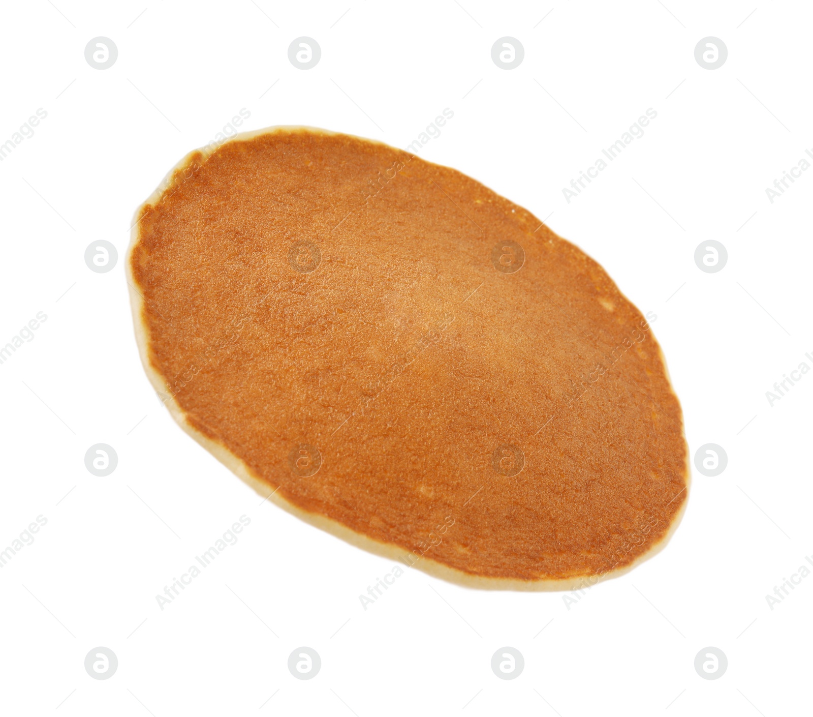 Photo of One fresh pancake isolated on white. Tasty breakfast