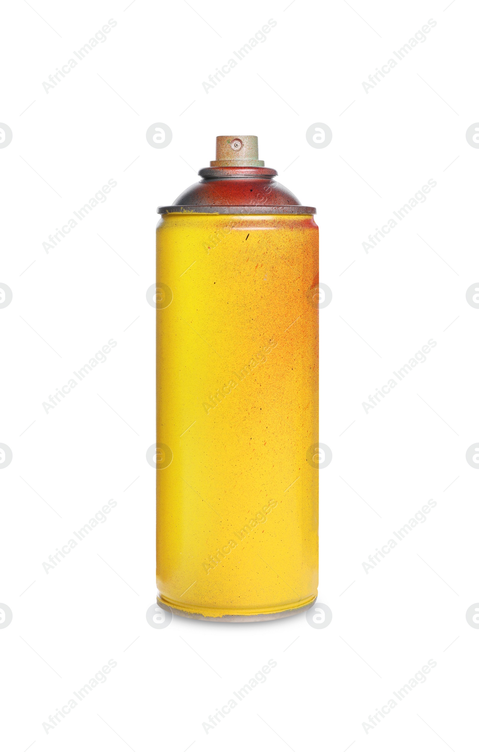 Photo of Used can of spray paint on white background