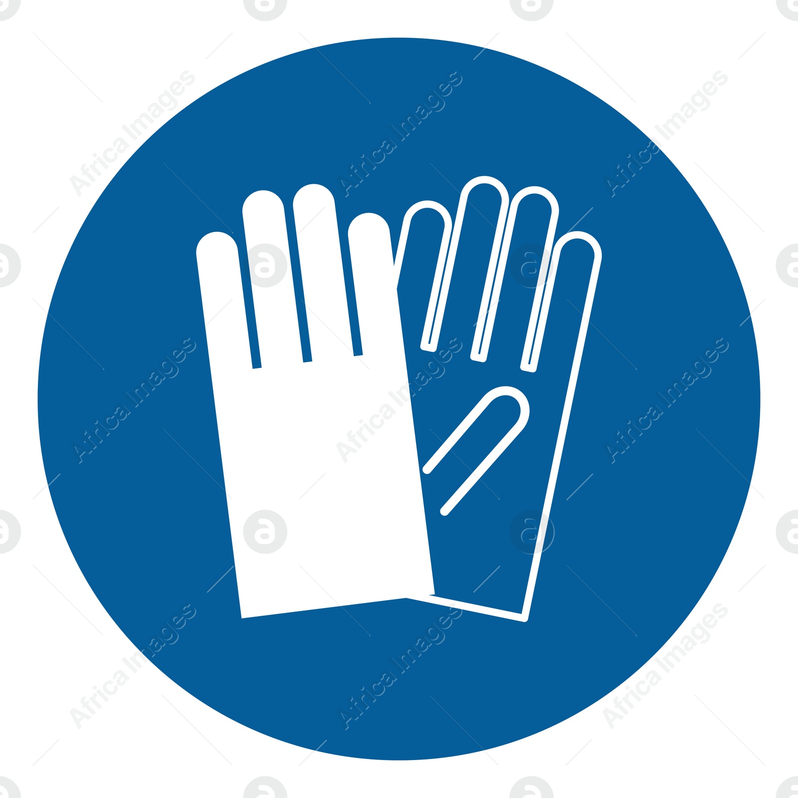 Image of International Maritime Organization (IMO) sign, illustration. Gloves symbol