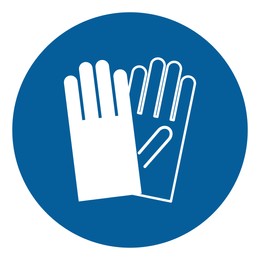 International Maritime Organization (IMO) sign, illustration. Gloves symbol