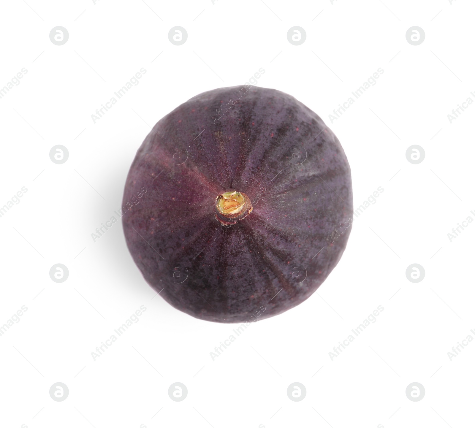 Photo of Whole ripe fresh fig isolated on white, top view