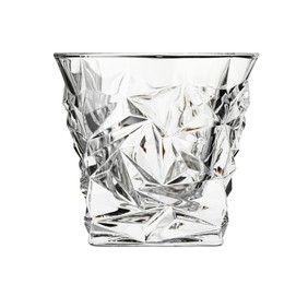 Empty glass for whiskey isolated on white