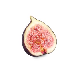 Photo of Half of ripe fresh fig isolated on white