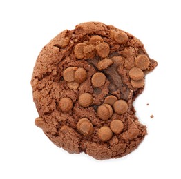Photo of Bitten chocolate chip cookie isolated on white
