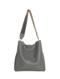 Stylish grey woman's bag isolated on white