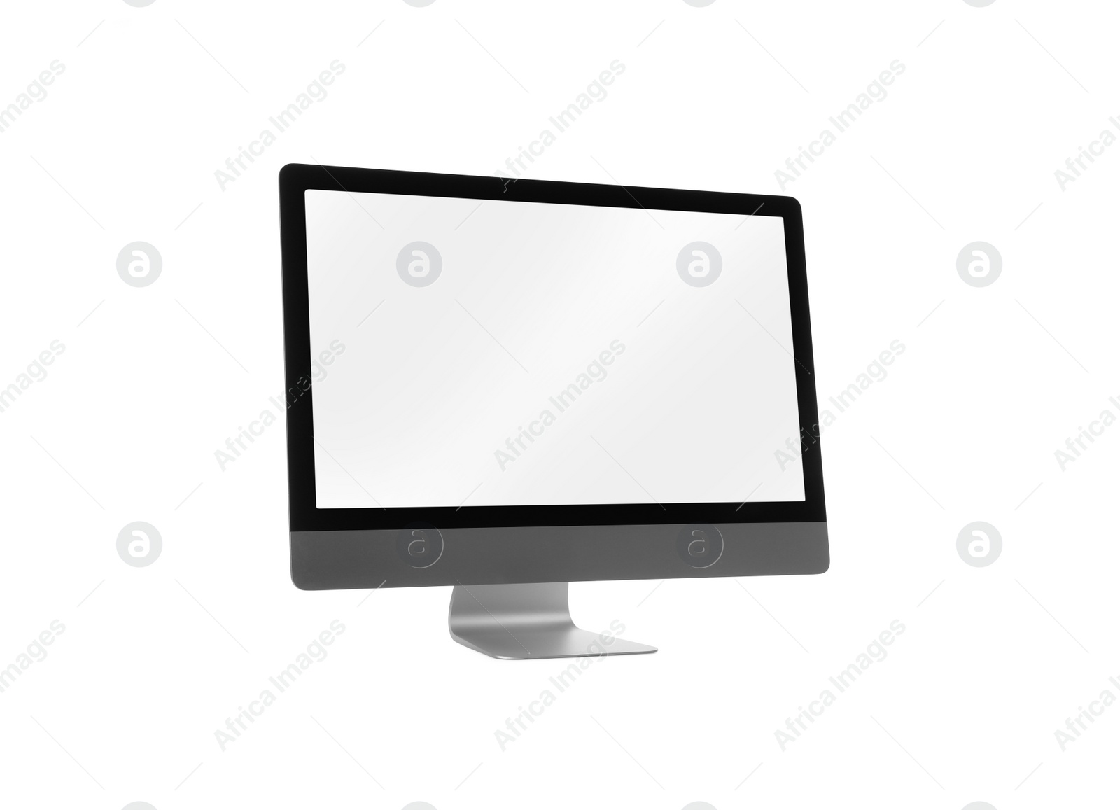 Photo of Modern computer monitor with blank screen isolated on white