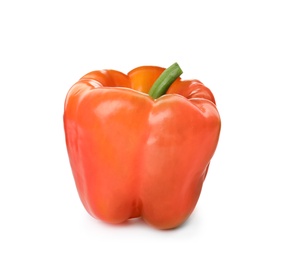 Photo of Raw ripe paprika pepper on white background