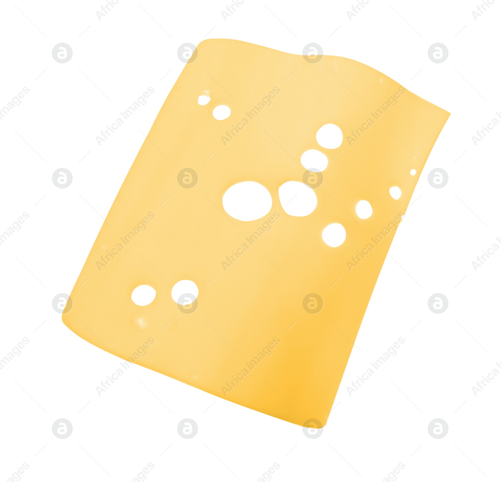 Photo of Slice of tasty cheese isolated on white