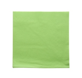 Photo of Green clean paper tissue isolated on white, top view