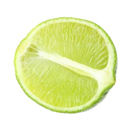 Photo of Half of fresh green ripe lime isolated on white