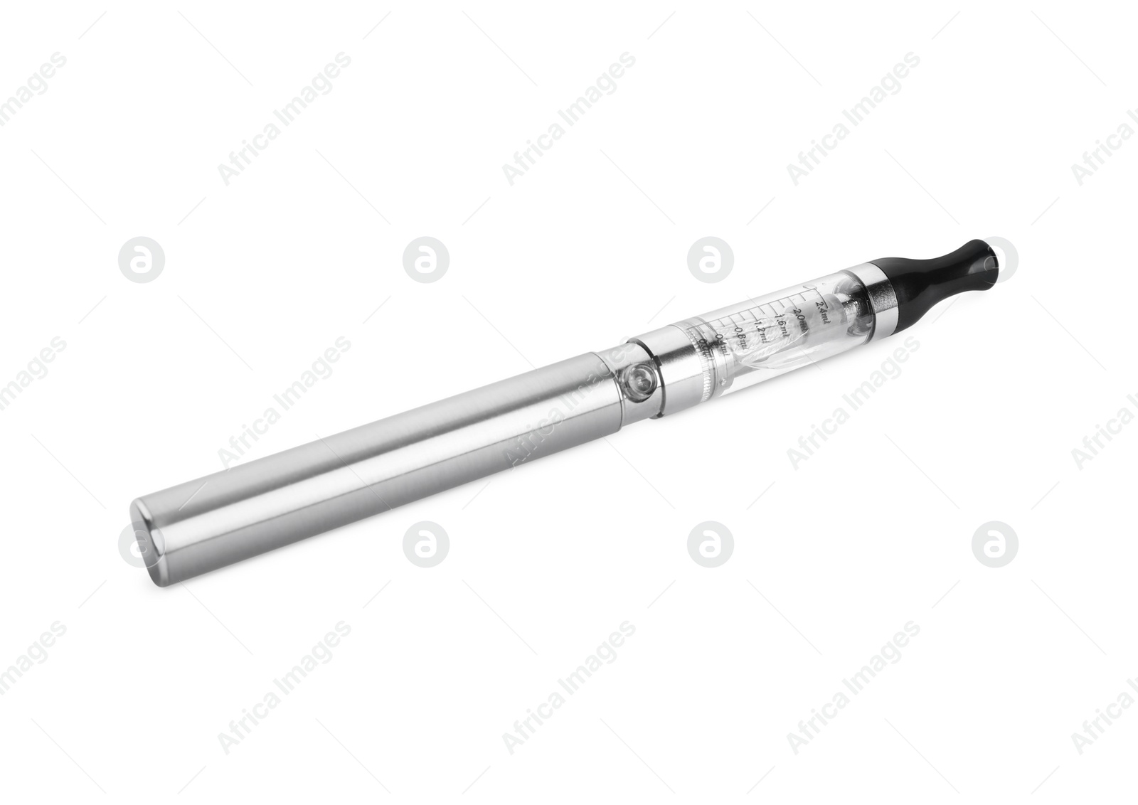 Photo of Electronic cigarette isolated on white. Smoking alternative