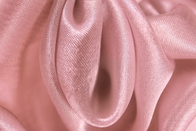 Photo of Texture of beautiful rose silk as background