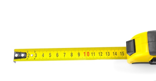 Photo of Tape measure on white background