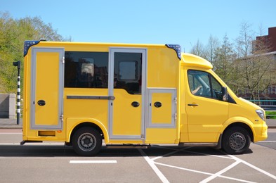 Photo of Emergency ambulance car on road in city