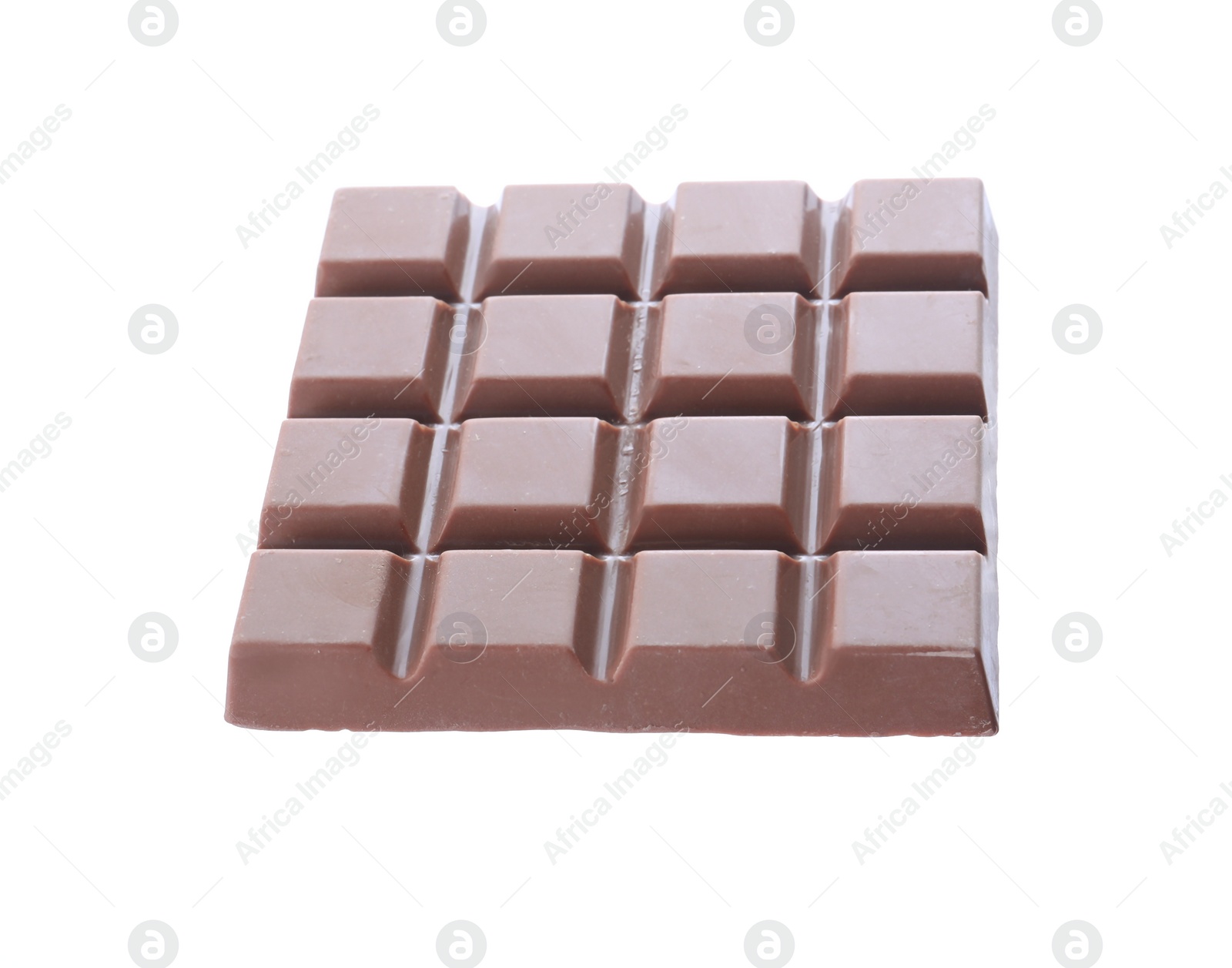 Photo of Tasty milk chocolate bar isolated on white