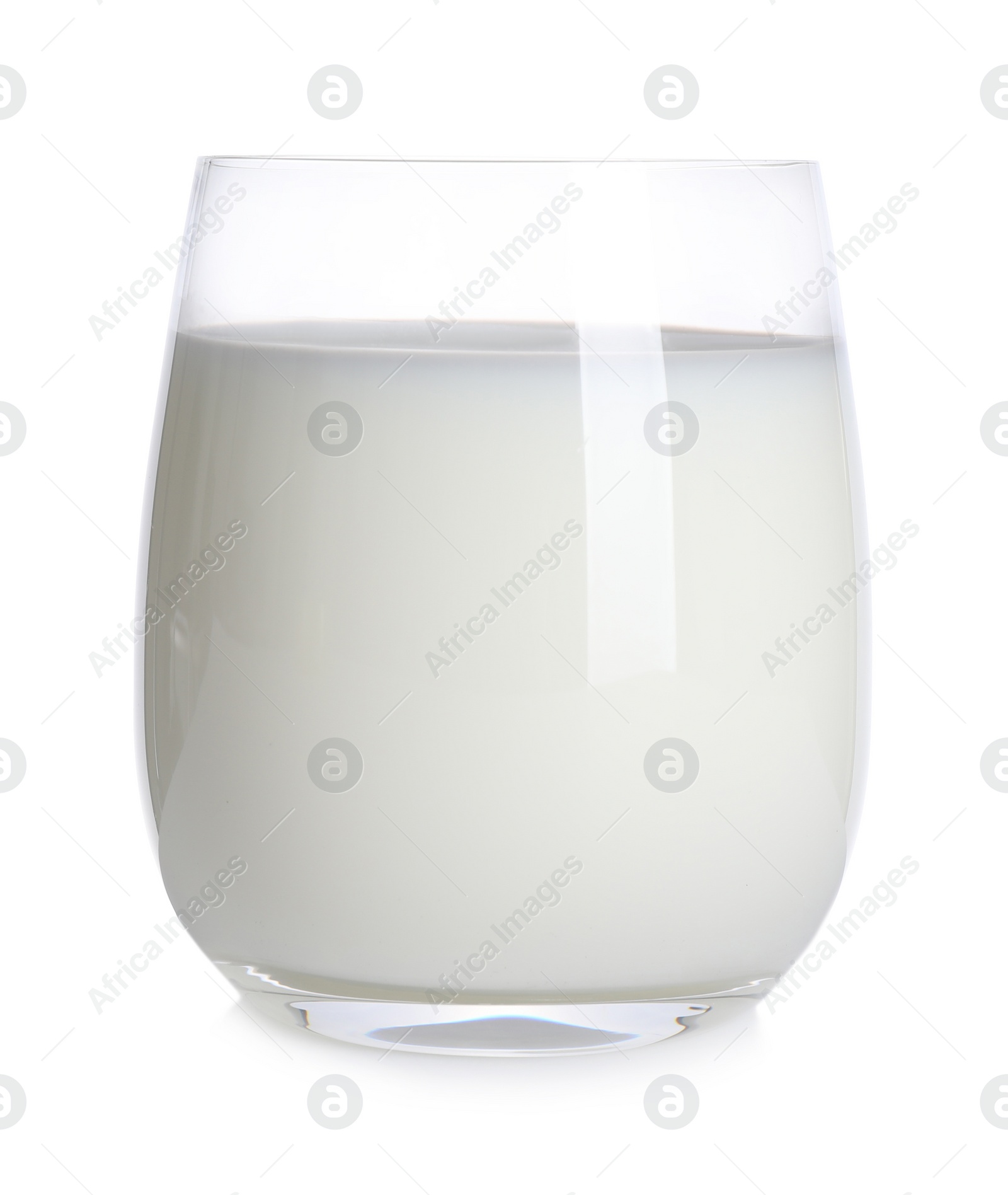 Photo of Glass of fresh dairy product isolated on white