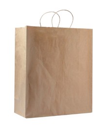 Kraft shopping paper bag isolated on white