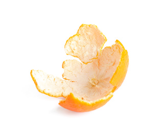 Piece of tangerine zest isolated on white