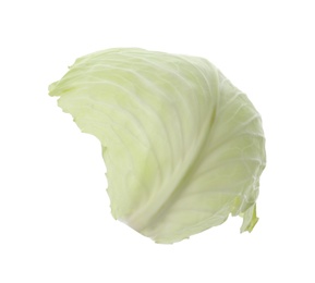 Photo of Leaf of fresh ripe cabbage isolated on white