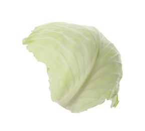 Leaf of fresh ripe cabbage isolated on white