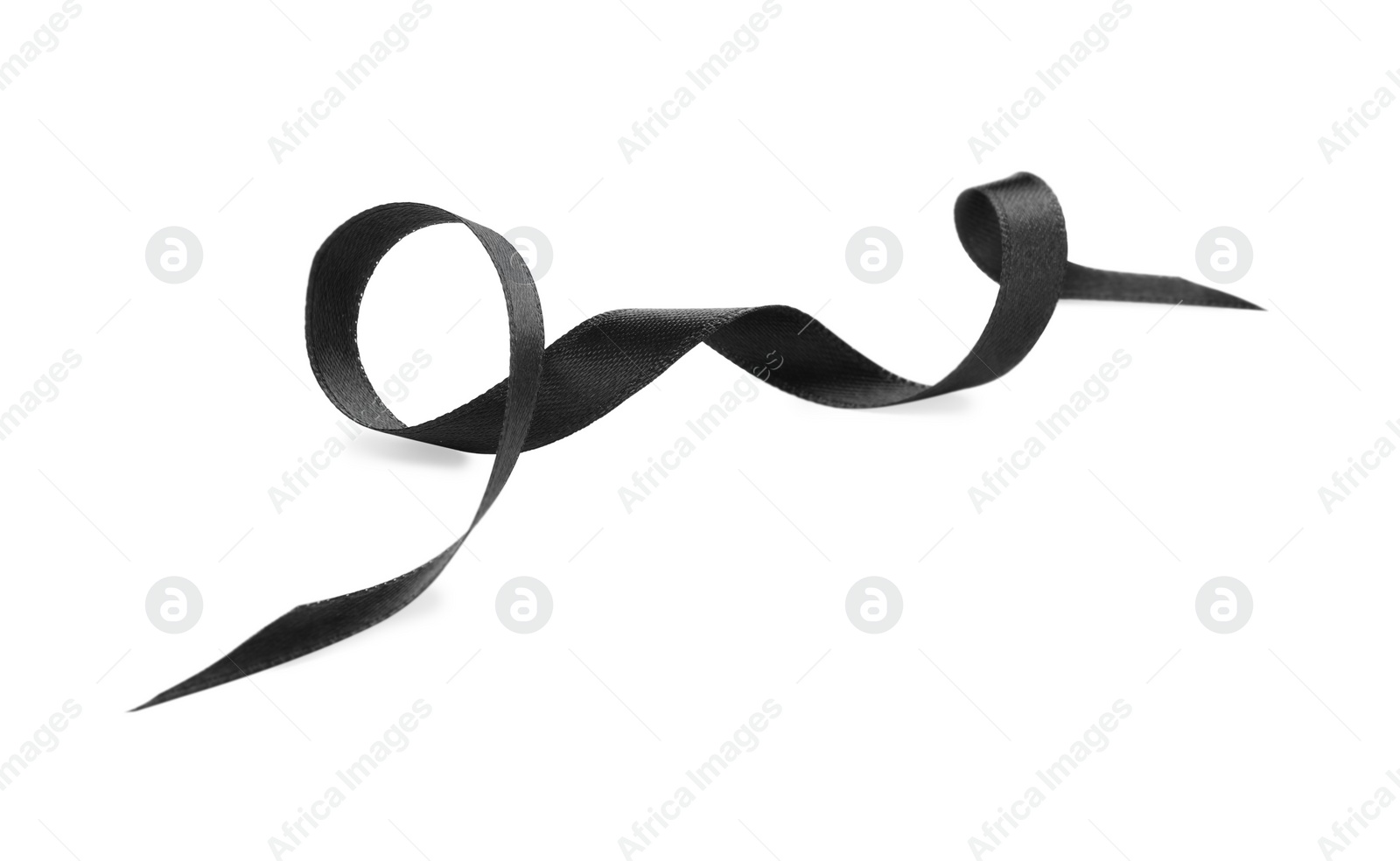 Photo of Beautiful elegant black ribbon isolated on white