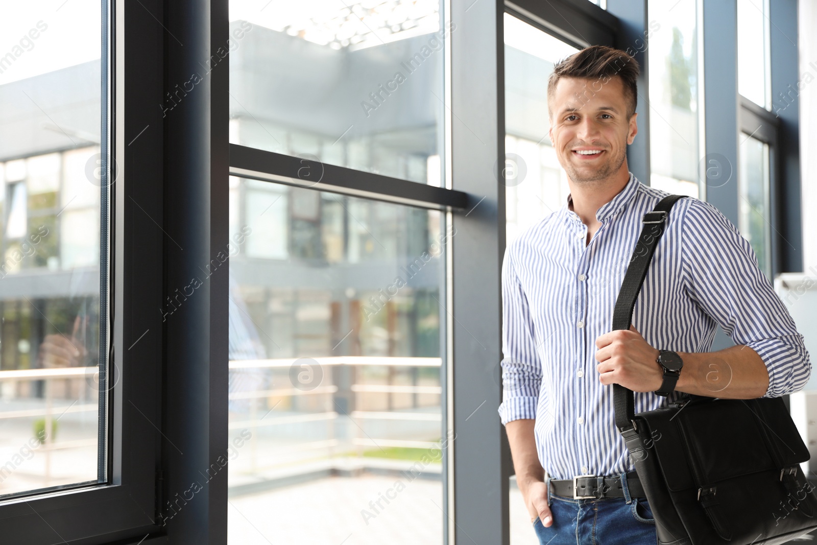 Photo of Portrait of male business trainer in office wear indoors