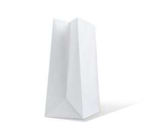 Image of New open paper bag on white background