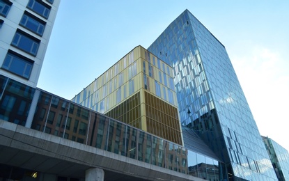 Photo of VIENNA, AUSTRIA - JUNE 19, 2018: Office building on city street