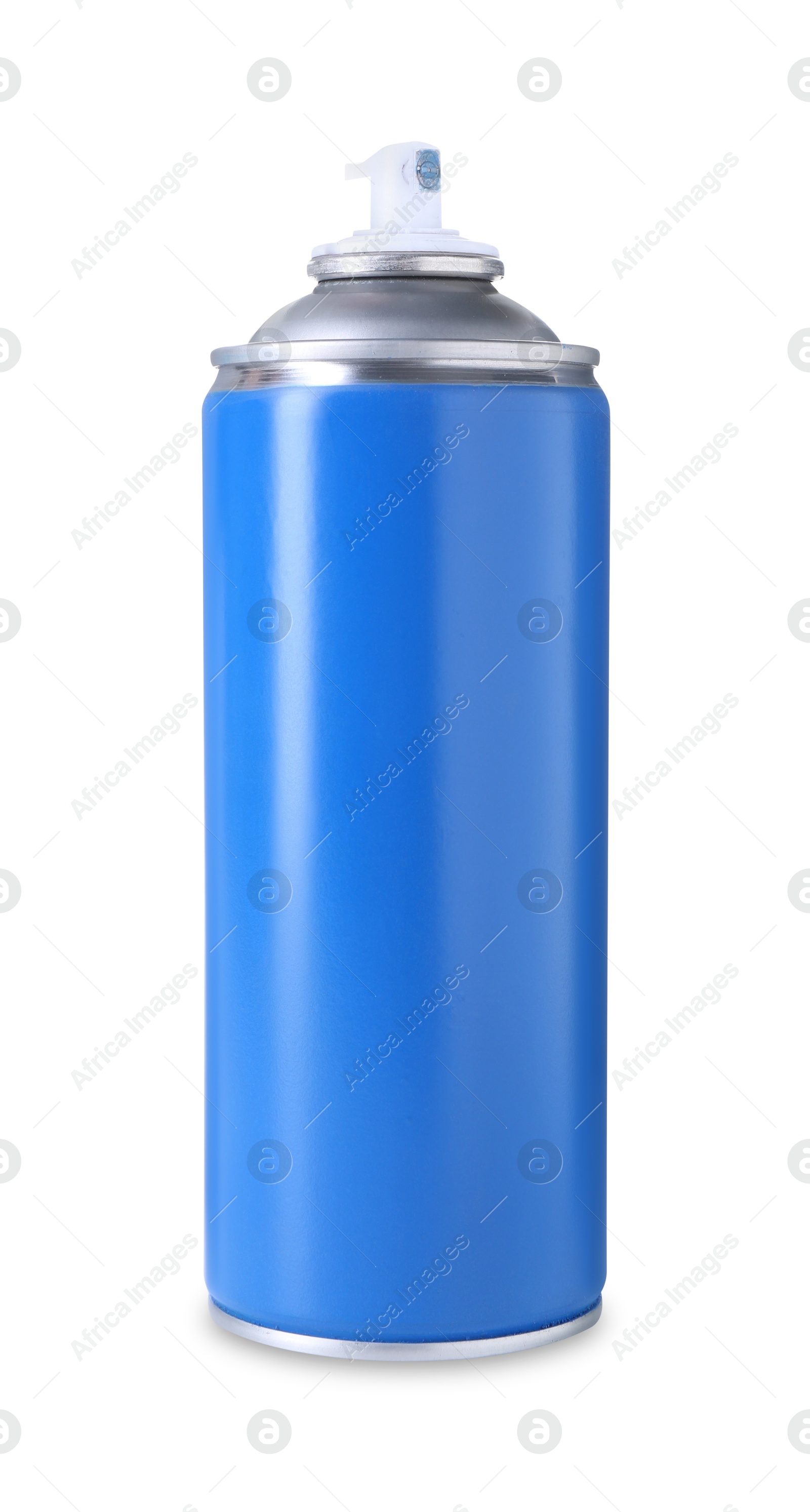 Photo of Blue can of spray paint isolated on white