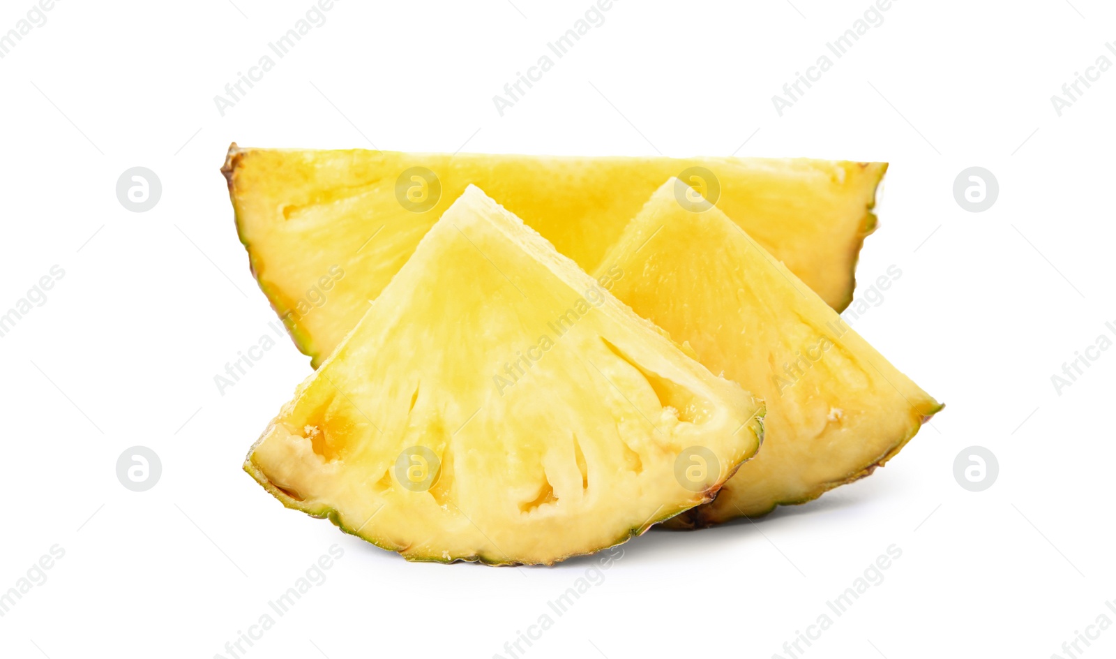 Photo of Slices of fresh pineapple isolated on white