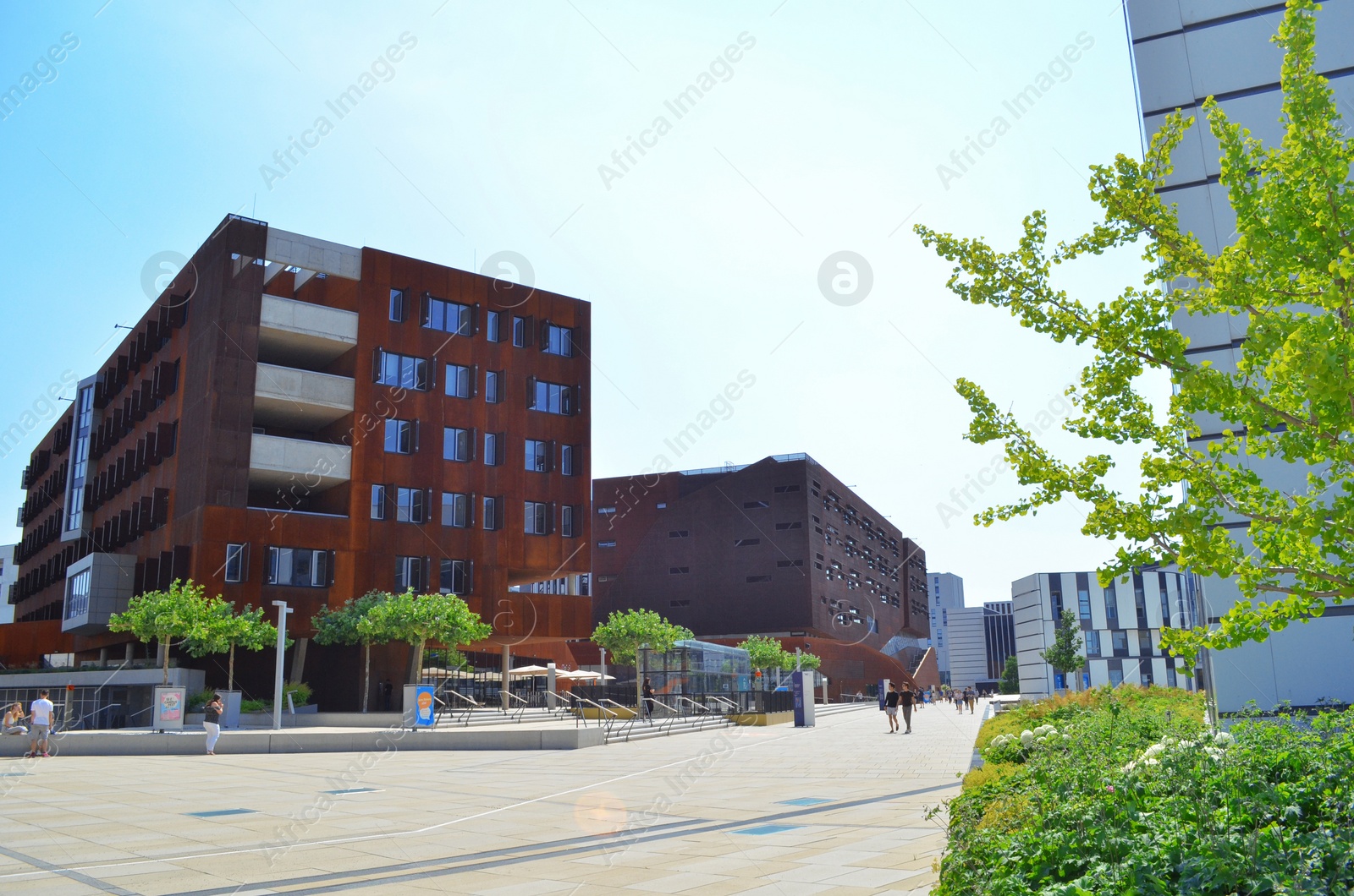 Photo of VIENNA, AUSTRIA - JUNE 18, 2018: City street with modern buildings on sunny day