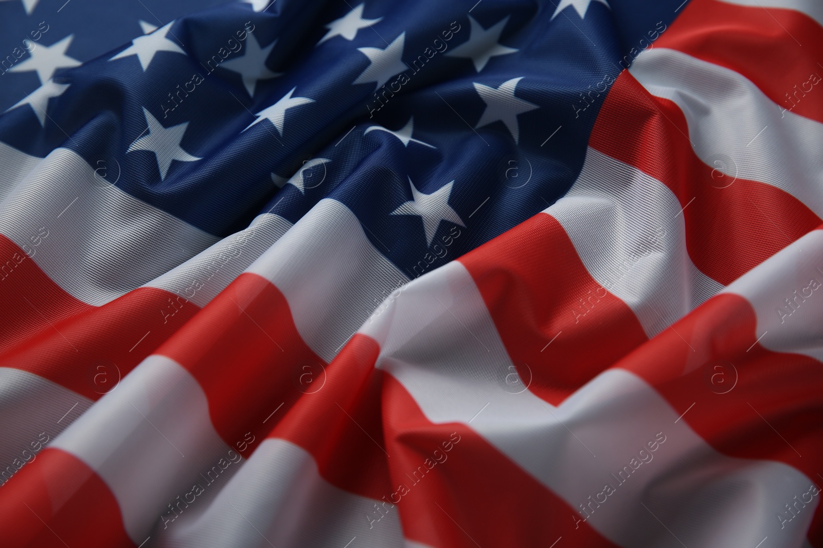 Photo of Flag of USA as background, closeup view