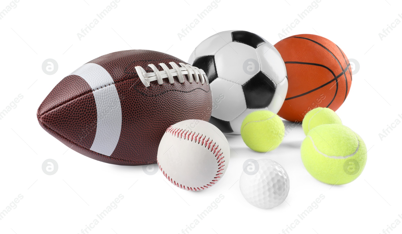 Photo of Many different sport balls isolated on white