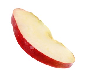 Photo of Piece of ripe red apple isolated on white