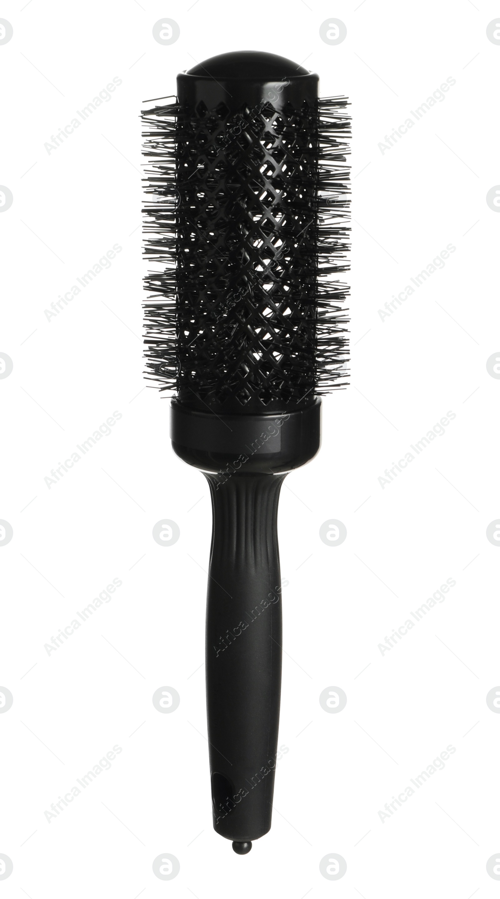 Photo of New stylish hair brush isolated on white