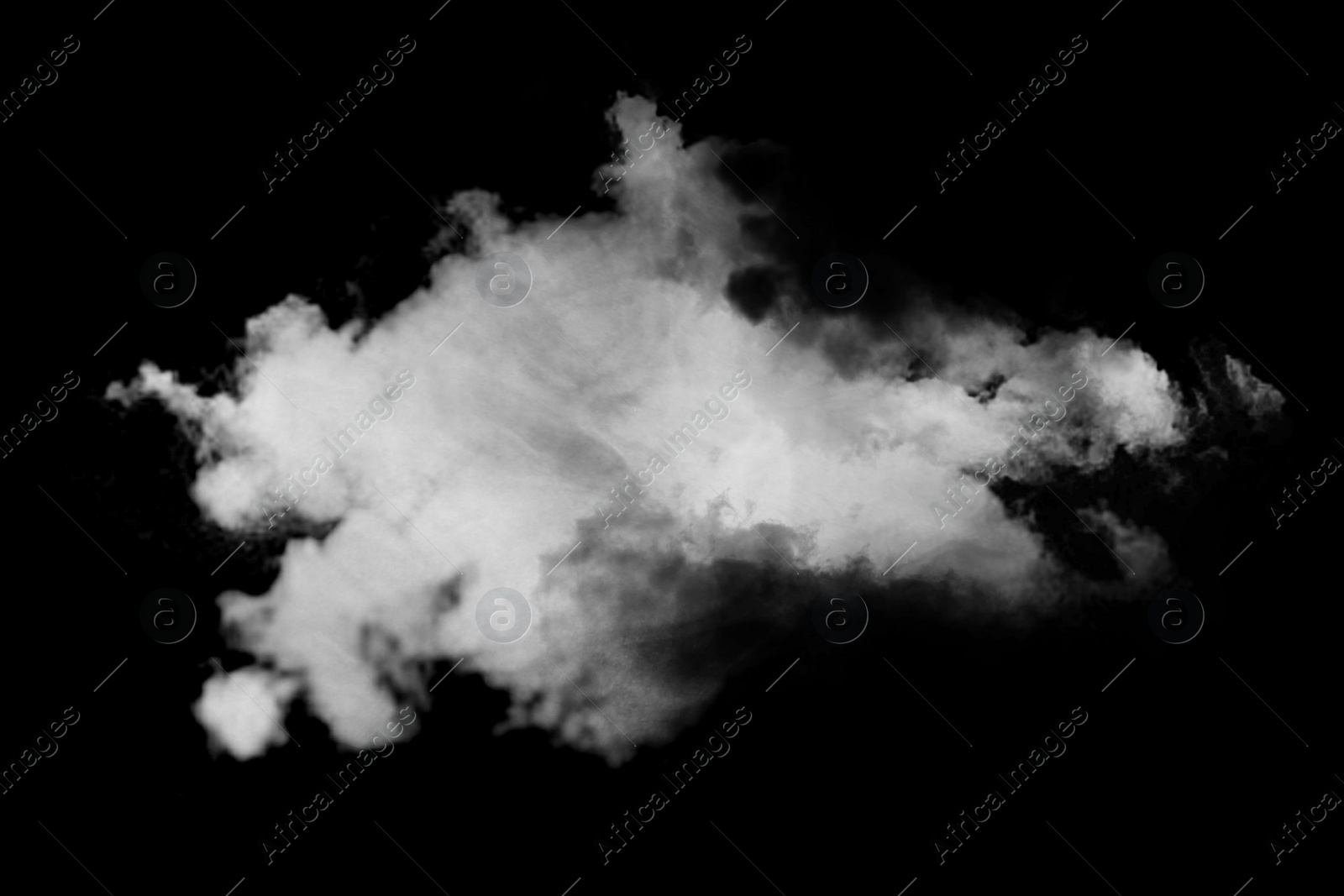 Image of Cloud of white smoke on black background