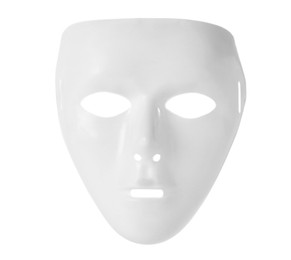 Plastic theatre face mask isolated on white