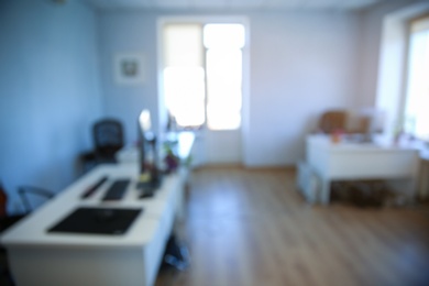 Photo of Defocused bokeh view of modern office interior