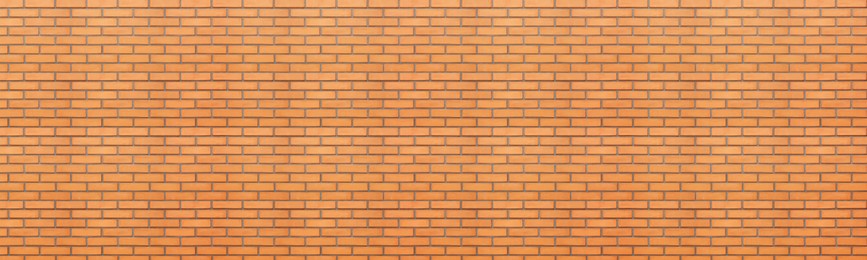 Orange brick wall as background. Banner design