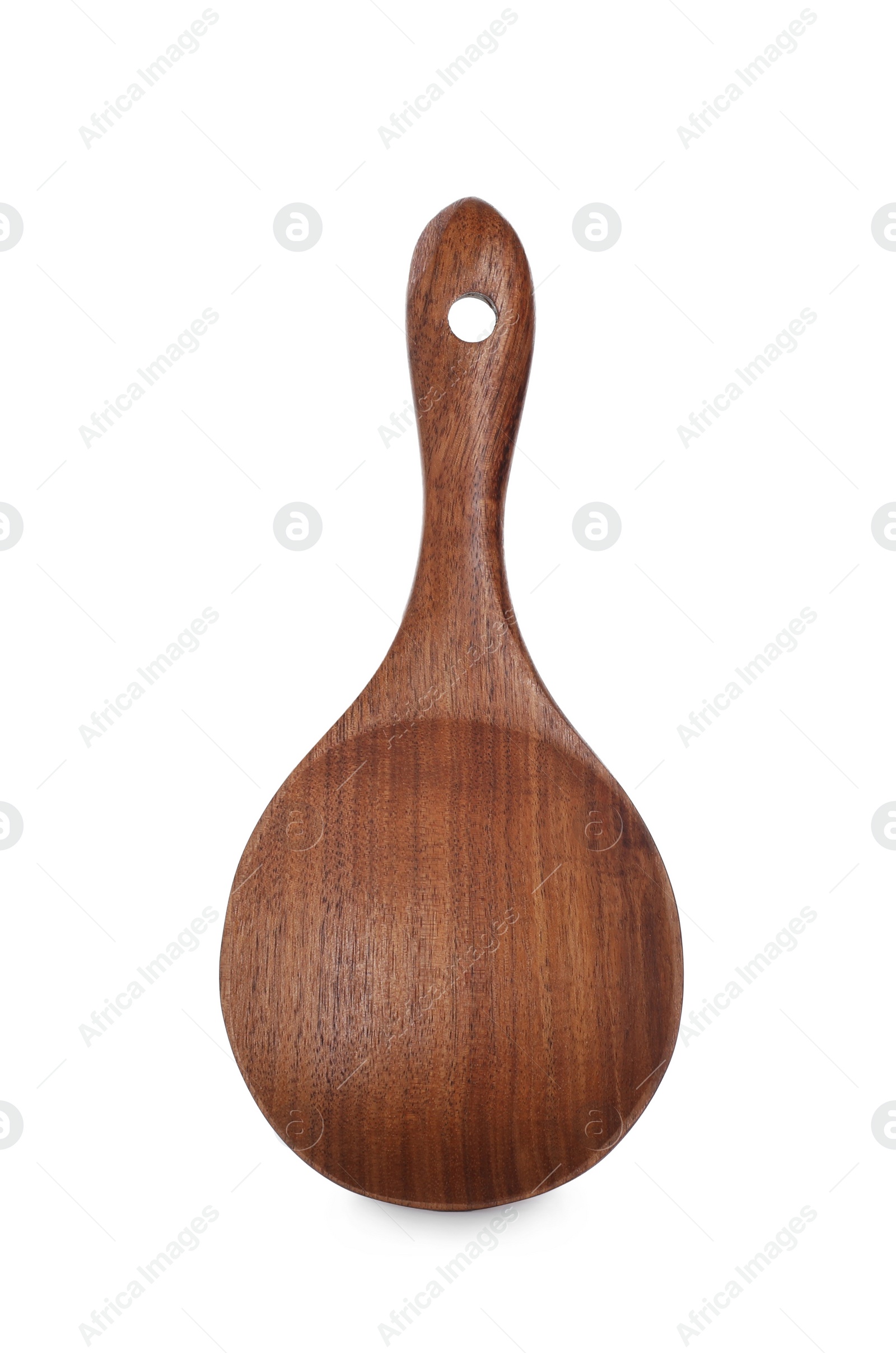 Photo of Wooden spoon isolated on white. Kitchen utensil