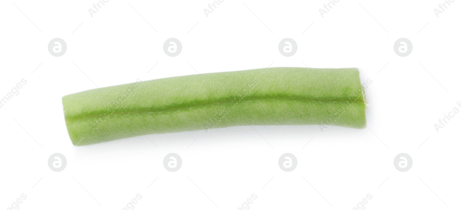 Photo of Piece of delicious fresh green bean isolated on white