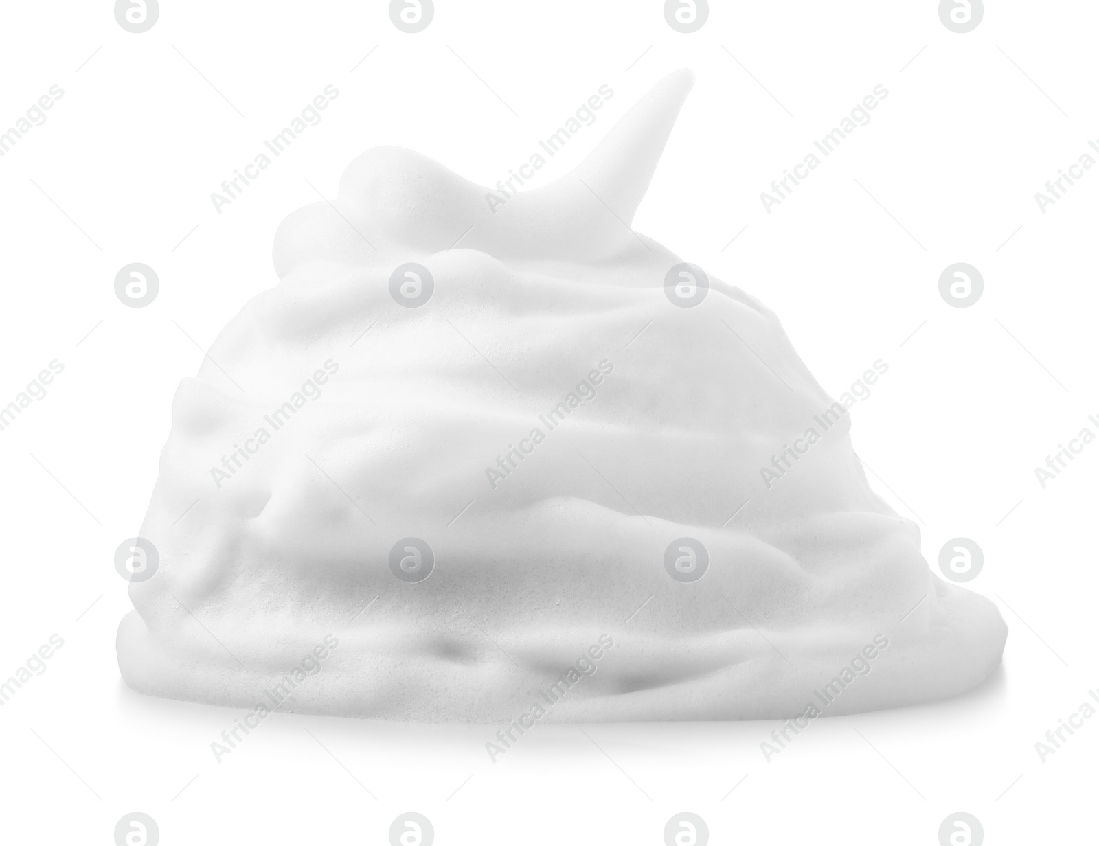 Photo of Heap of shaving foam isolated on white