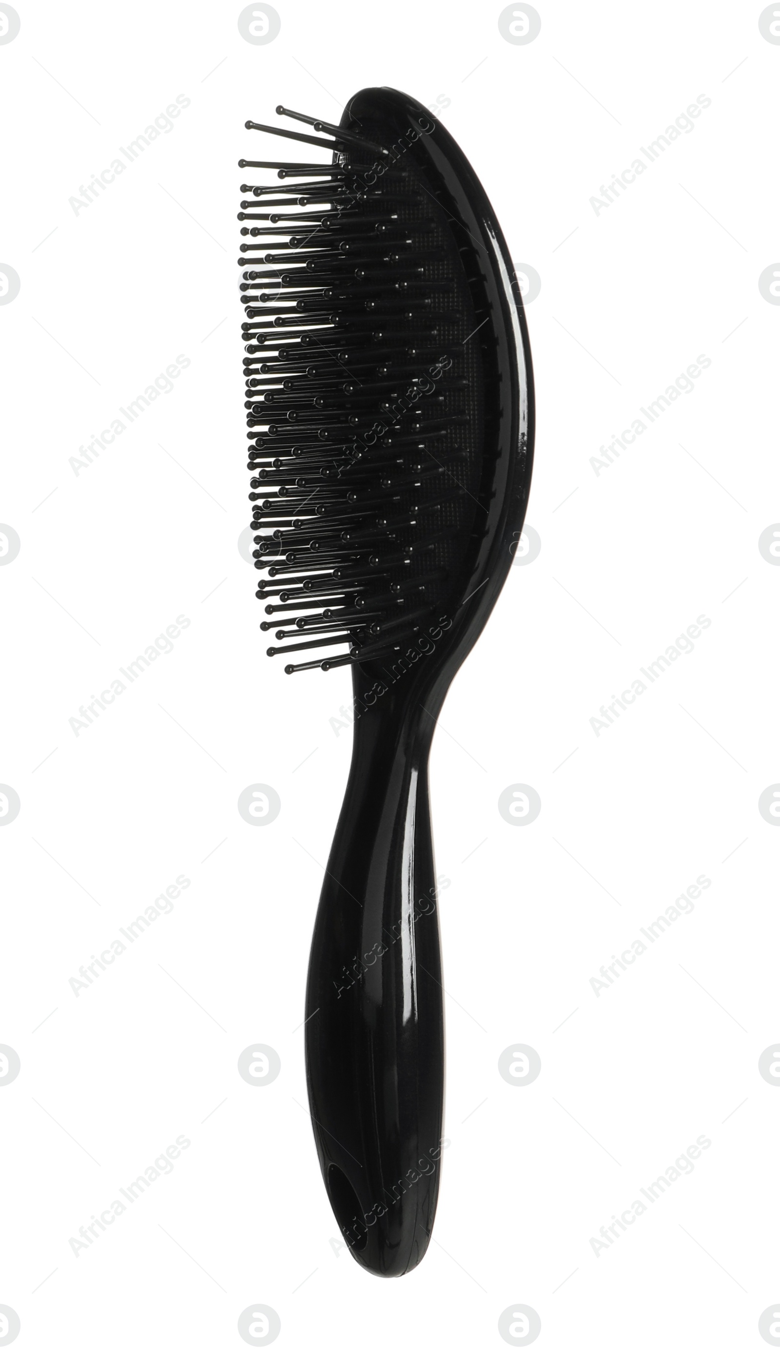 Photo of New stylish hair brush isolated on white