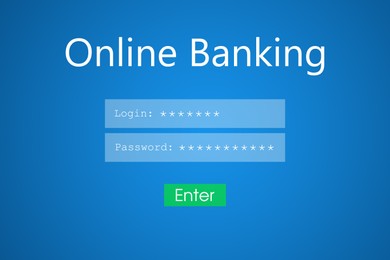 Illustration of Design of online banking application for devices. Illustration